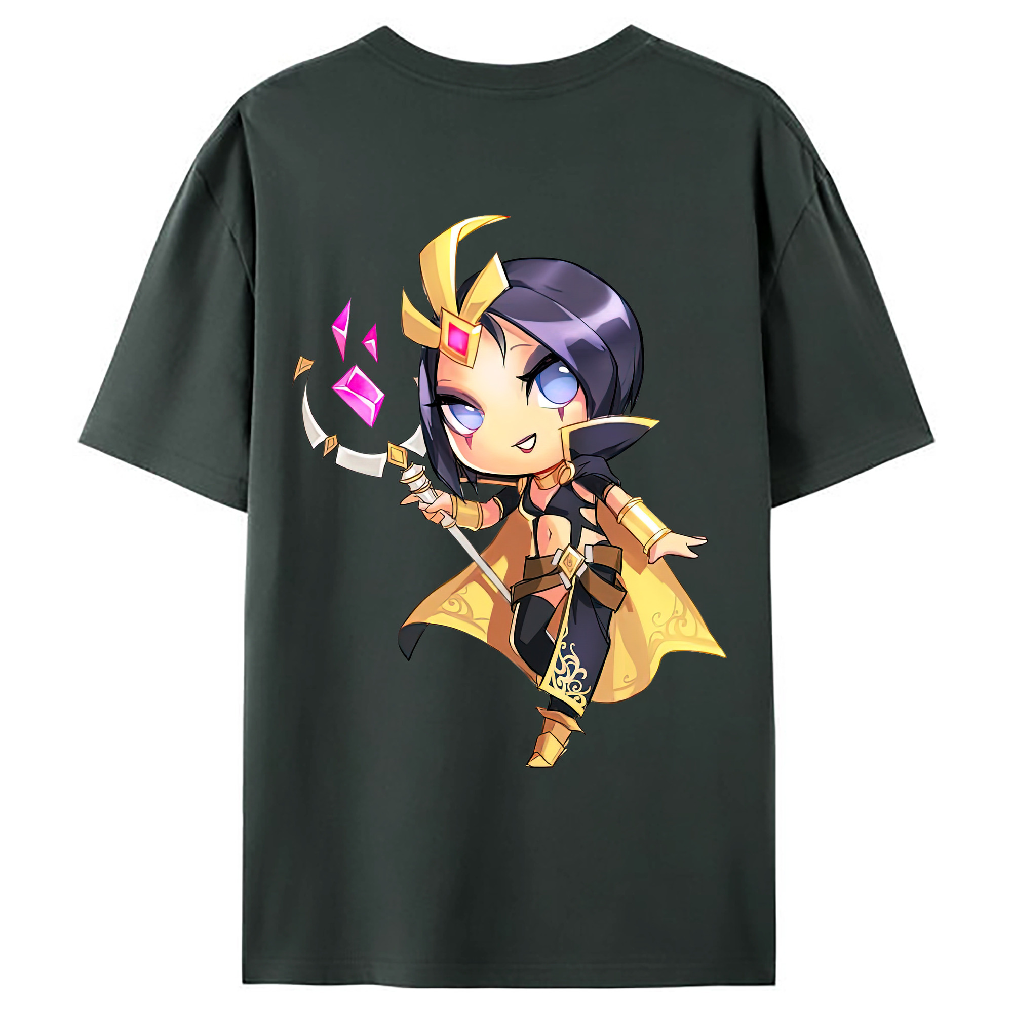 （画像用） リーグ・オブ・レジェンド League of Legends LOL 綿100％ メンズ半袖Tシャツ（バックプリント） 通気性